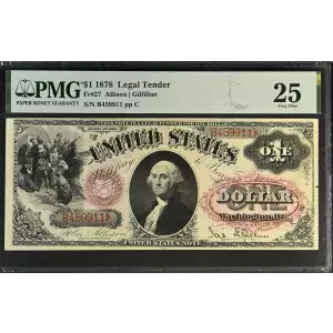 $1 1878 Small Red with rays Legal Tender Issues 27