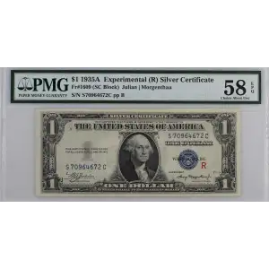 $1 1935-A blue seal. Small Silver Certificates 1609