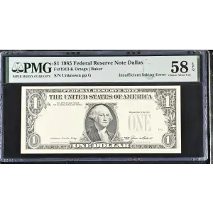 $1 1988 Green seal. Small Size $1 Federal Reserve Notes 1914-A