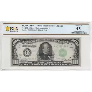 $1,000 1934-A.  High Denomination Notes 2212-G (2)