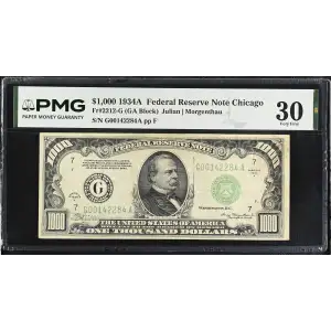 $1,000 1934-A.  High Denomination Notes 2212-G