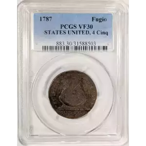 1787 Fugio 1C States United, 4 Cinq, BN (2)