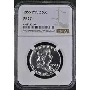 1956 T2 Proof Franklin Half Dollar - NGC PF67 (2)