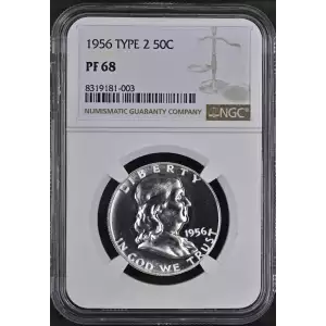 1956 T2 Proof Franklin Half Dollar - NGC PF68 (2)