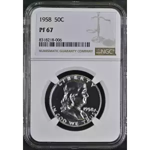 1958 Proof Franklin Half Dollar - NGC PF67 (2)