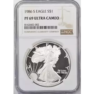 1986 Proof Silver Eagle - NGC PF69 Ultra Cameo (2)