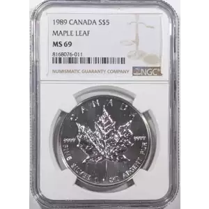 1989 Canada Maple Leaf 1 oz Silver - NGC MS69 (2)