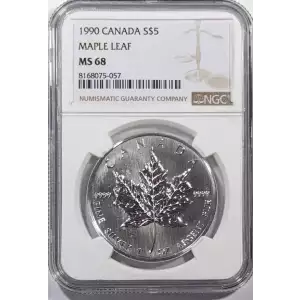 1990 Canada Maple Leaf 1 oz Silver - NGC MS68 (2)