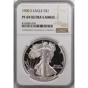 1990 Proof Silver Eagle - NGC PF69 Ultra Cameo (2)