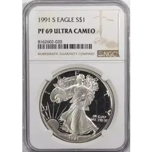 1991 Proof Silver Eagle - NGC PF69 Ultra Cameo (2)
