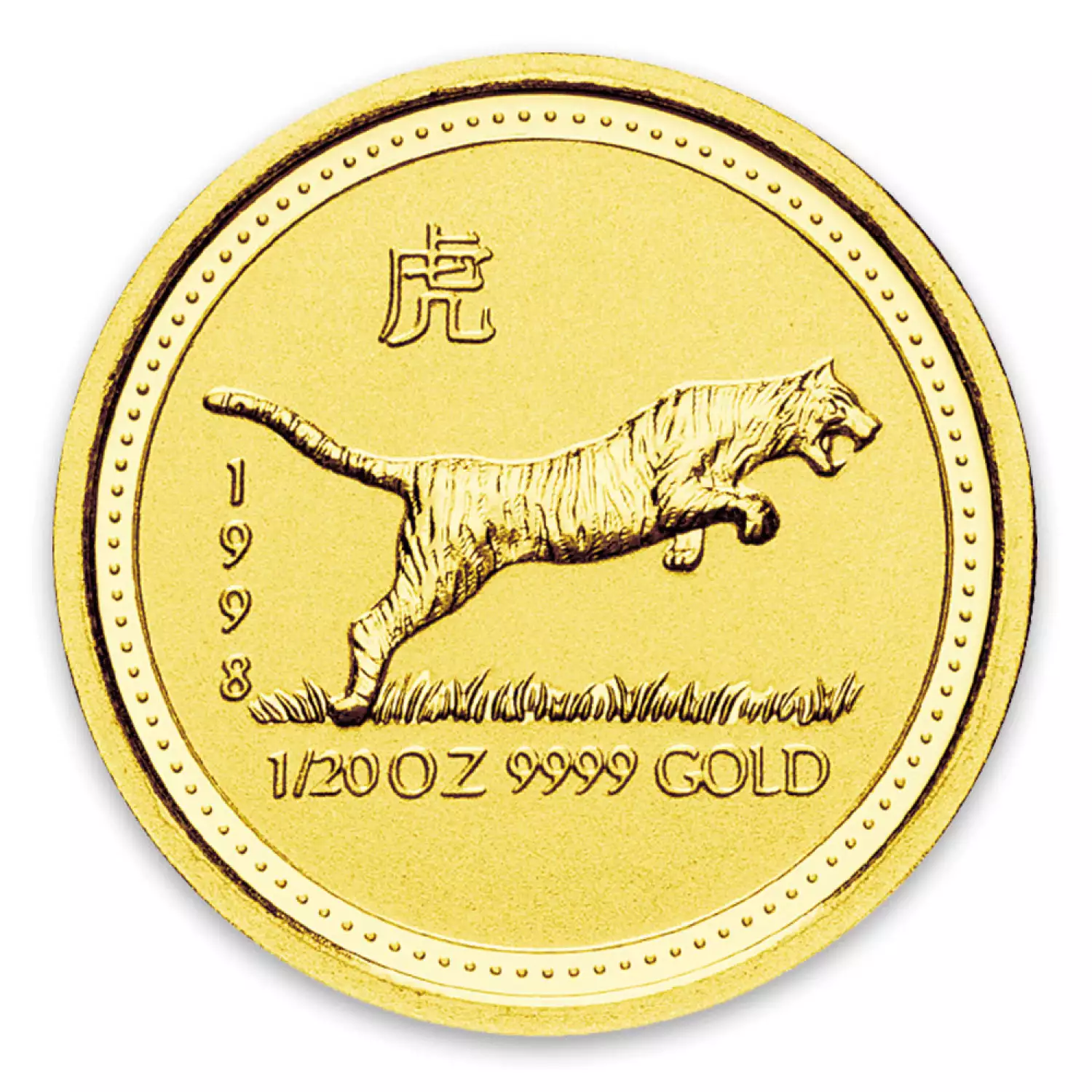 1998 1/20oz  Australian Perth Mint Gold Lunar: Year of the Tiger (2)