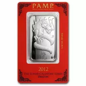 1oz PAMP Silver Bar - Lunar Dragon