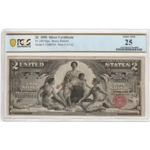 $2 1896 Small Red Silver Certificates 248 (2)