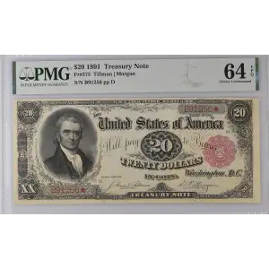 $20 1891 Small Red Treasury or Coin Notes 375