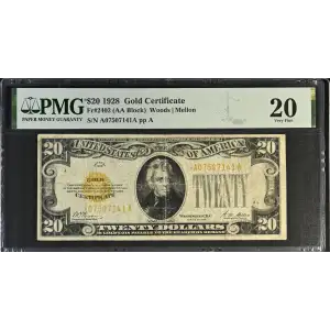 $20 1928 gold seal. Small Size Gold Certificates 2402