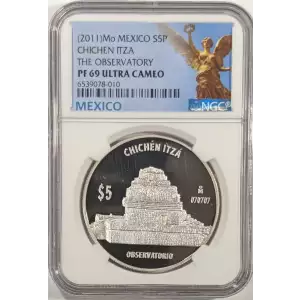 2011 Mexico Chichen Itza The Observatory 1 oz Silver Proof Coin - NGC PF69 Ultra Cameo (2)