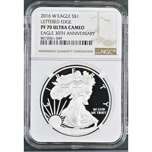 2016 W LETTERED EDGE-30TH ANNIV. EAGLE 30TH ANNIVERSARY ULTRA CAMEO (2)