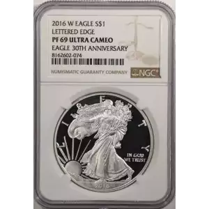 2016 W Proof Silver Eagle Lettered Edge - NGC PF69 Ultra Cameo (2)