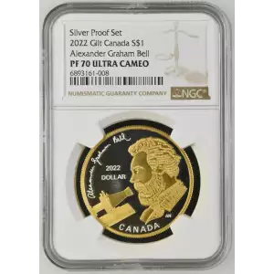 2022 Canada Alexander Graham Bell Gilt Dollar - NGC PF70 Ultra Cameo (2)