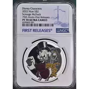 2022 Niue Scrooge McDuck 75th Ann. 1 oz Silver - NGC MS70 (3)