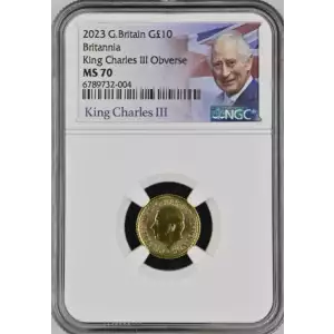 2023 Great Britain 1/10th Gold Britannia King Reverse NGC MS70 - King Label
