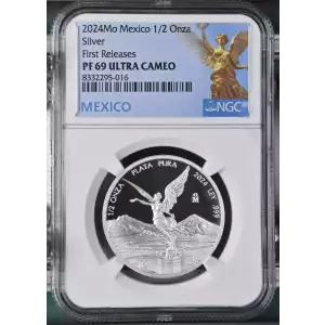 2024 Mexico Libertad Proof 1/2 oz .999 Silver Coin - NGC PF69 First Releases (3)