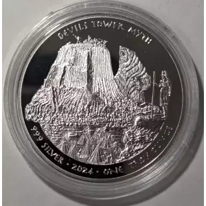 2024 Sioux Nation Devil's Tower 1 oz Silver Coin - In Capsule [DUPLICATE for #547406] (2)