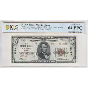 $5 1929 small brown seal. Small National Bank Notes 1800-2 (2)