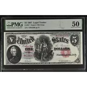 $5  Small Red, scalloped Legal Tender Issues 85*