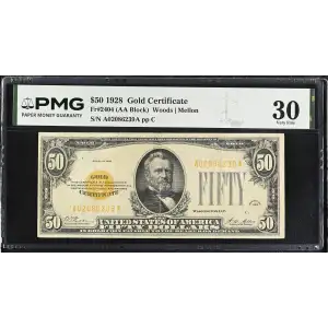 $50 1928 gold seal. Small Size Gold Certificates 2404