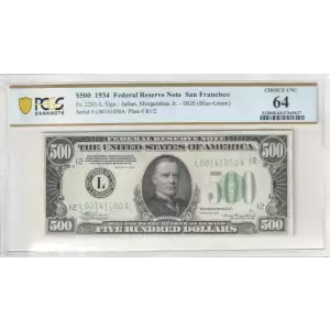 $500 1934  High Denomination Notes 2201-L (2)