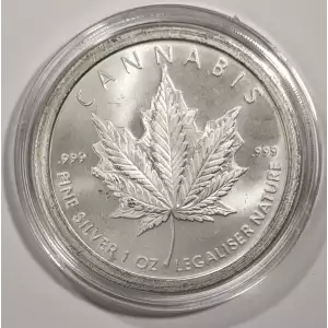 Cannabis Keep Calm Slave On 1 oz Silver Coin - In Capsule (2)