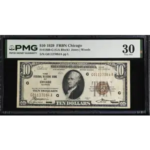 $10 1929 brown seal Small Federal Reserve Bank Notes 1860-G (2)