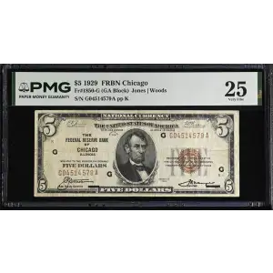$5 1929 brown seal Small Federal Reserve Bank Notes 1850-G (2)