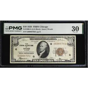 $10 1929 brown seal Small Federal Reserve Bank Notes 1860-G (2)