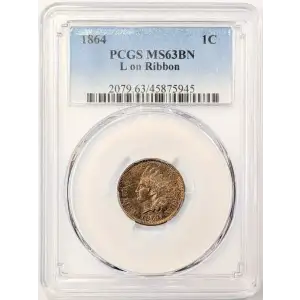 1864 1C L on Ribbon, BN