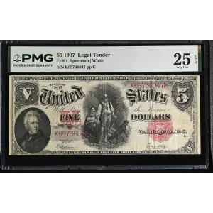 $5  Small Red, scalloped Legal Tender Issues 91 (2)