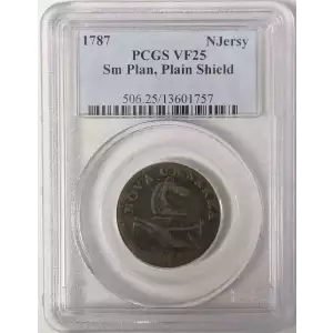 1787 Small Planchet, Plain Shield