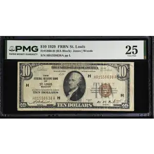 $10 1929 brown seal Small Federal Reserve Bank Notes 1860-H (2)