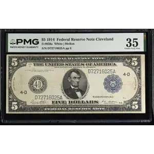 $5 1914 Blue Seal Federal Reserve Notes 859A (2)