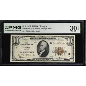 $10 1929 brown seal Small Federal Reserve Bank Notes 1860-G (2)