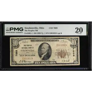 $10 1929 small brown seal. Small National Bank Notes 1801-1 (2)