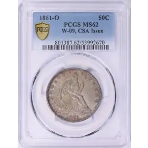 1861-O 50C W-09, CSA Issue (2)