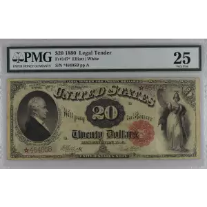 $20  Small Red, scalloped Legal Tender Issues 147*
