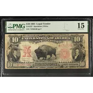 $10  Small Red, scalloped Legal Tender Issues 122*