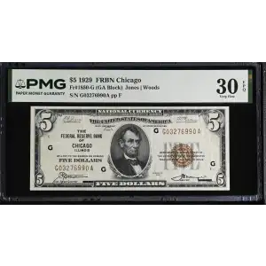 $5 1929 brown seal Small Federal Reserve Bank Notes 1850-G - Morton ...
